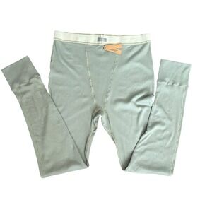 SKIMS Leggings NWT Size XL Mineral Green Gray APLEG0039 Ribbed‎ Thermal Pants